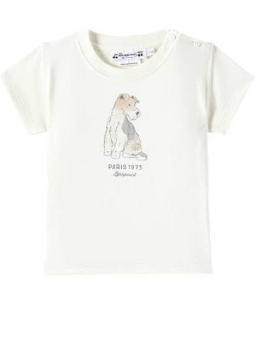 NWT $95 BONTON Baby Tom printed cotton jersey T-shirt - Ecru Toddler
